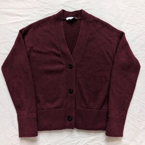 Vince Wool And Cashmere Burgundy Cardigan